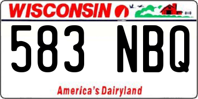 WI license plate 583NBQ