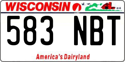 WI license plate 583NBT