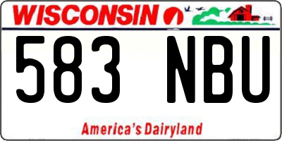 WI license plate 583NBU