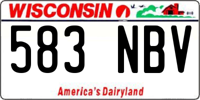 WI license plate 583NBV