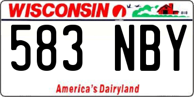 WI license plate 583NBY