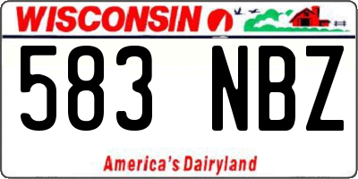 WI license plate 583NBZ