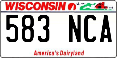 WI license plate 583NCA