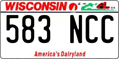 WI license plate 583NCC