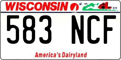 WI license plate 583NCF