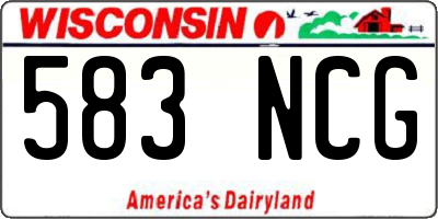 WI license plate 583NCG