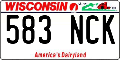 WI license plate 583NCK