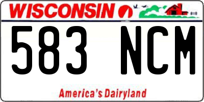 WI license plate 583NCM