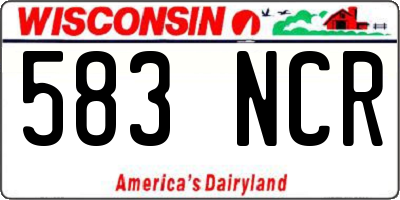 WI license plate 583NCR
