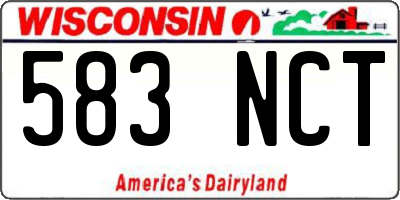 WI license plate 583NCT