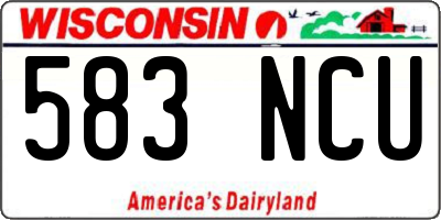 WI license plate 583NCU