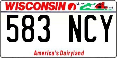 WI license plate 583NCY