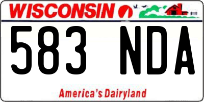 WI license plate 583NDA