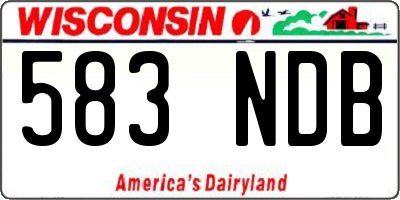 WI license plate 583NDB