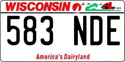 WI license plate 583NDE