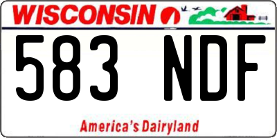 WI license plate 583NDF