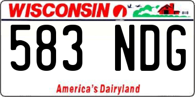 WI license plate 583NDG