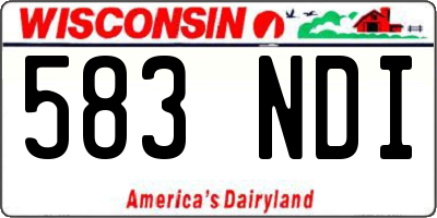 WI license plate 583NDI