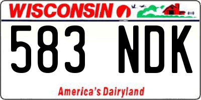 WI license plate 583NDK