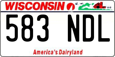 WI license plate 583NDL