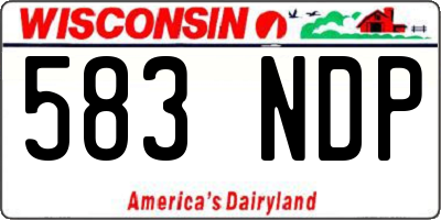 WI license plate 583NDP