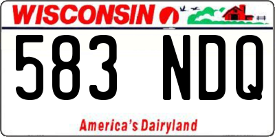WI license plate 583NDQ