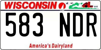 WI license plate 583NDR
