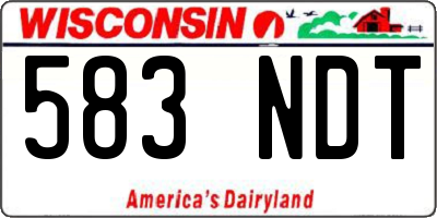 WI license plate 583NDT