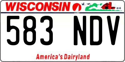 WI license plate 583NDV