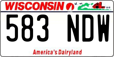 WI license plate 583NDW