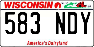 WI license plate 583NDY