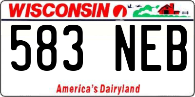 WI license plate 583NEB
