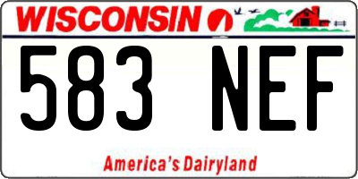 WI license plate 583NEF