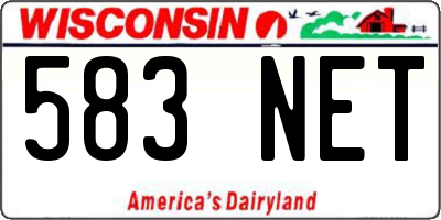 WI license plate 583NET