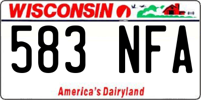 WI license plate 583NFA