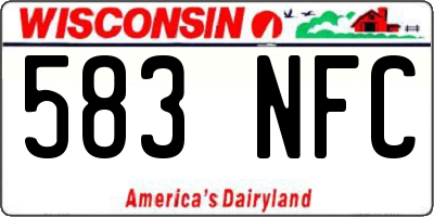 WI license plate 583NFC