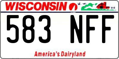 WI license plate 583NFF