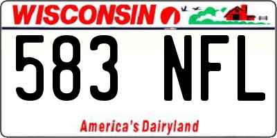 WI license plate 583NFL