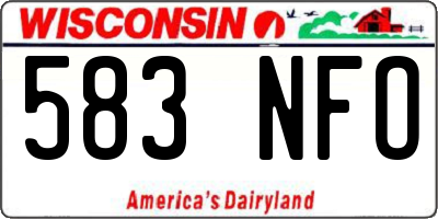 WI license plate 583NFO