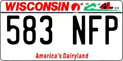 WI license plate 583NFP