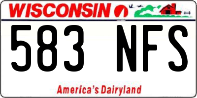 WI license plate 583NFS