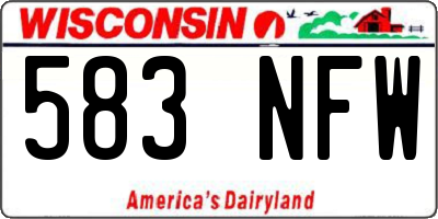 WI license plate 583NFW