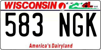 WI license plate 583NGK
