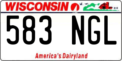 WI license plate 583NGL