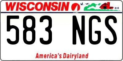 WI license plate 583NGS