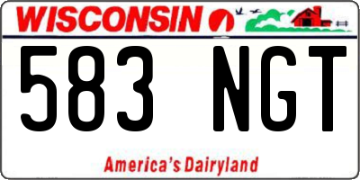 WI license plate 583NGT