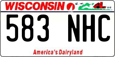 WI license plate 583NHC