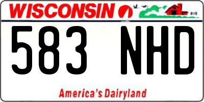 WI license plate 583NHD