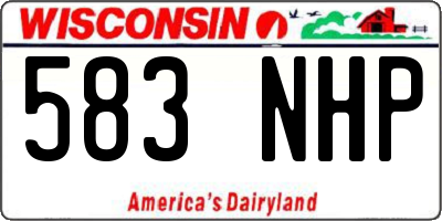 WI license plate 583NHP