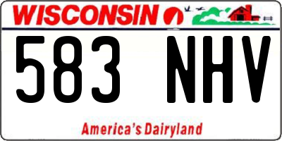 WI license plate 583NHV